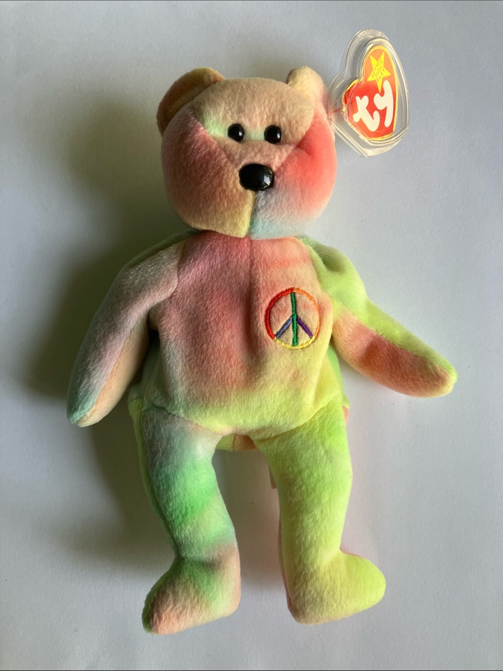 Ty Beanie Baby Peace Bear 1996 Multicolor